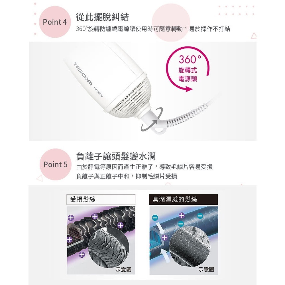 【7-ELEVEN 門市團購】TESCOM TIC192 負離子 整髮梳 直/捲 2用 造型 捲髮器 整髮器 吹風機-細節圖5