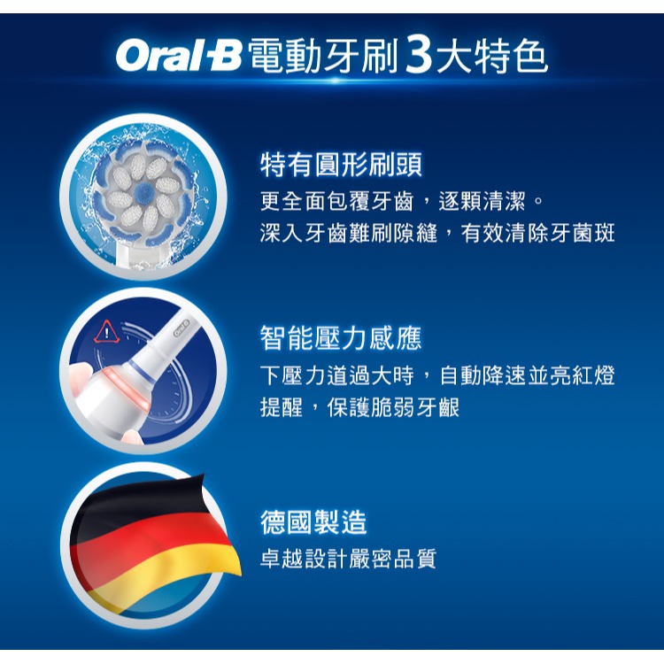 【Oral-B 歐樂B】3D 電動牙刷 PRO3 音波牙刷-細節圖3
