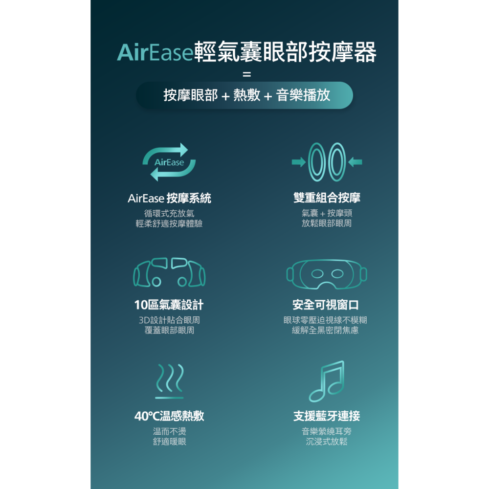 【PHILIPS 飛利浦】氣囊式 熱敷眼部 按摩器 穿透型 PPM2701BK-細節圖4