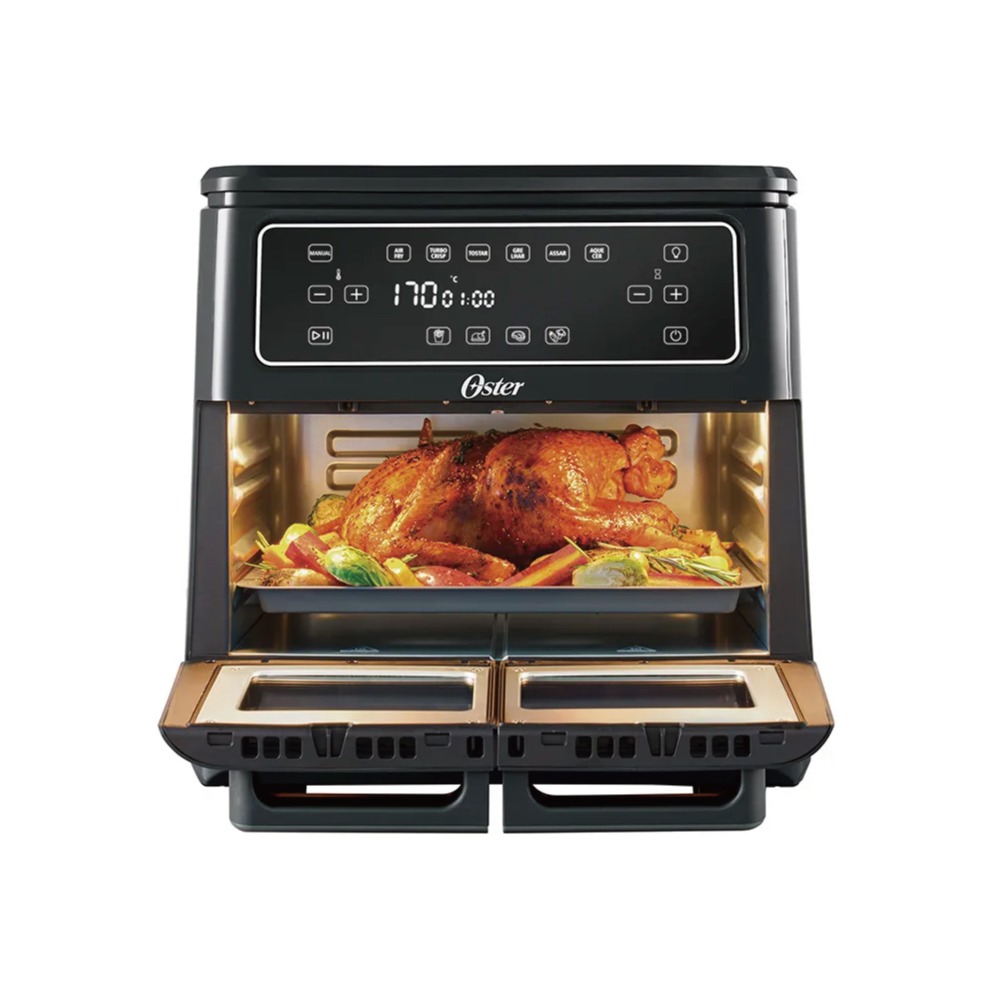 【Oster】雙煮星 11L 四合一 雙槽氣炸鍋 氣炸烤箱(附8大配件)-細節圖2