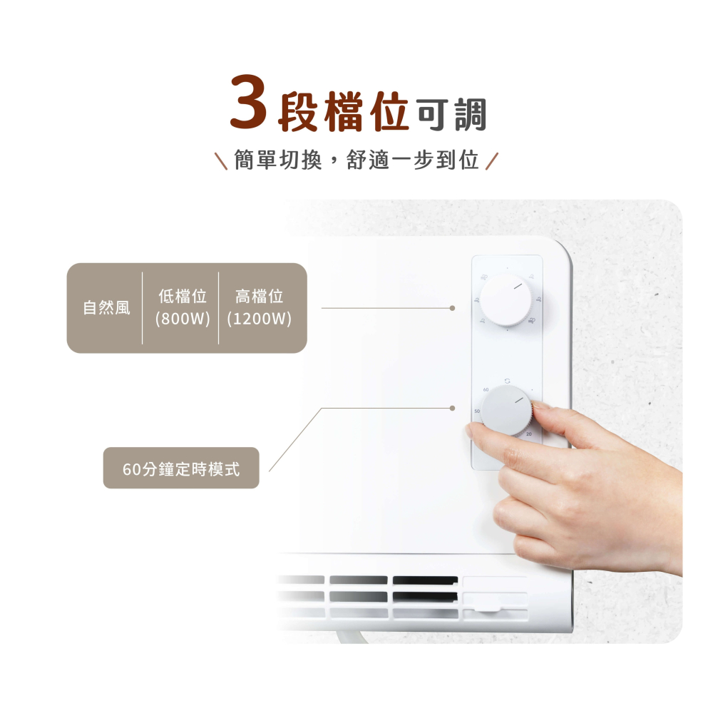 【HERAN 禾聯】石墨烯 陶瓷 電暖器 HPH-12CS010 壁掛 浴室電暖器-細節圖8