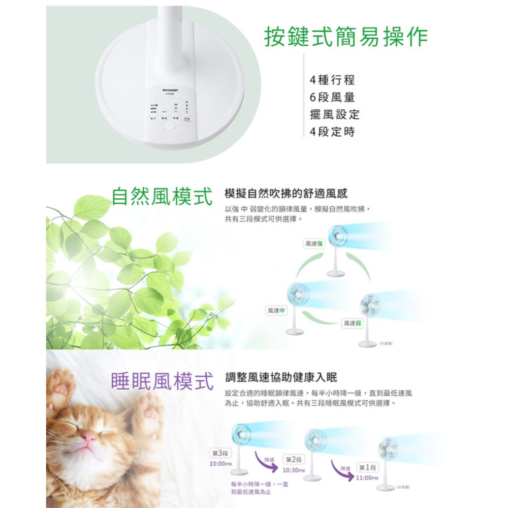 【SHARP 夏普】14吋DC遙控ECO智能溫控立扇 PJ-E14GE 電風扇 電風扇 電扇 DC扇 立扇-細節圖6