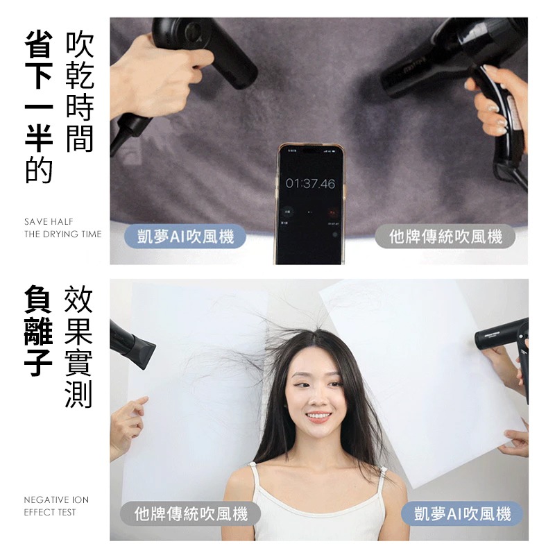 【DREAM TREND凱夢 免運 贈荷蘭公主負離子梳】AI智能高速負離子吹風機 AD-150 吹風機 負離子吹風機-細節圖6