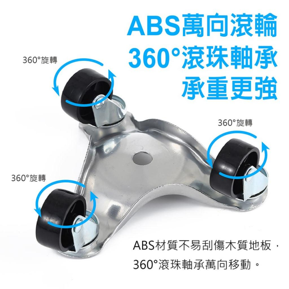 【台灣現貨】【賀野市集】承重型搬家滑輪組5件套(銀色) 搬家神器 360度旋轉 搬冰箱 搬床(有腳) 搬洗衣機-細節圖7