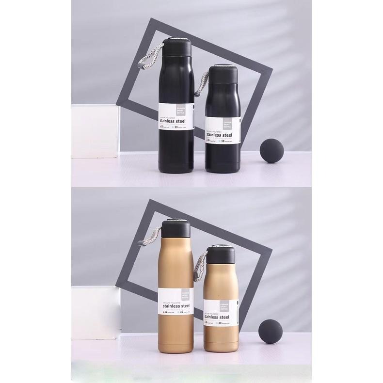 【台灣現貨】【賀野市集】提繩式 騎士保溫瓶 保冰瓶 保溫保冰 304不鏽鋼 酷冰杯 鋼杯 真空保溫瓶 外出旅遊 單車運動-細節圖7