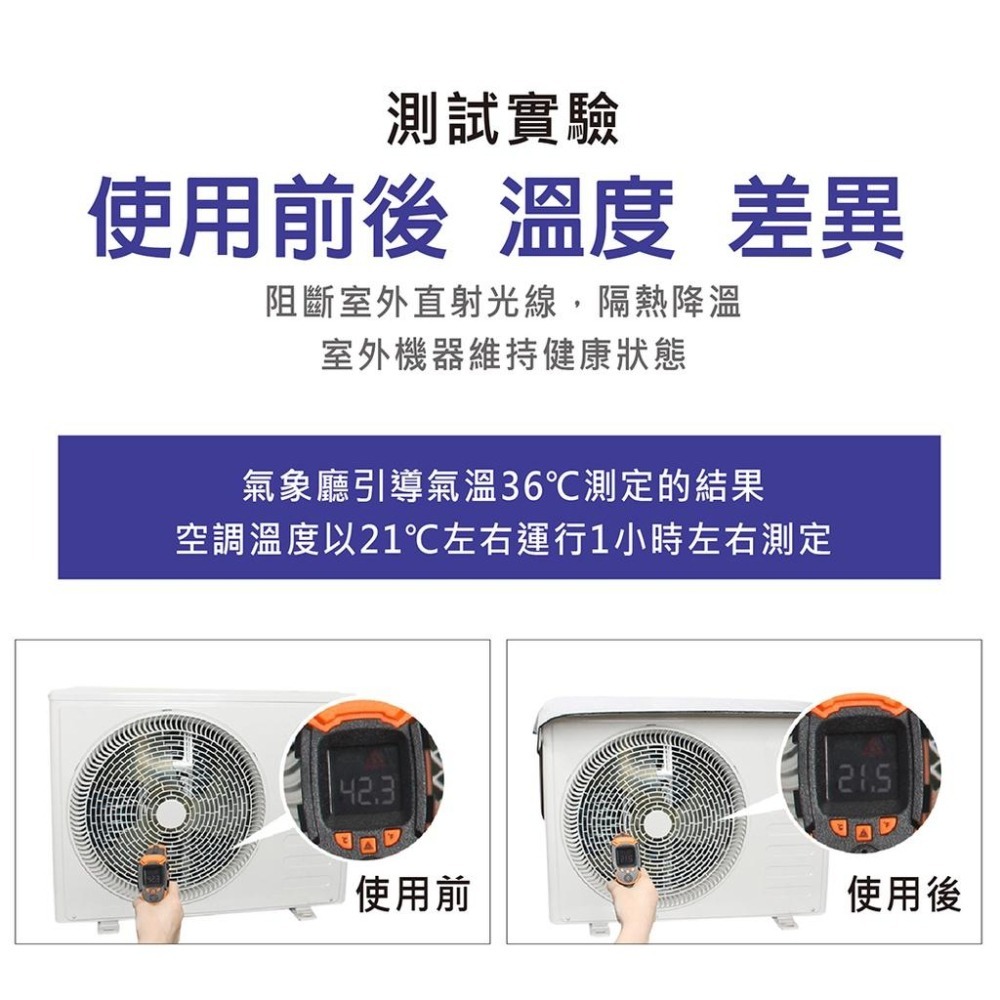 【台灣現貨】【賀野市集】日本流行爆款 冷氣遮光罩 遮雨罩 室外機專用 防塵罩 省電 節省耗電 空調機專用 夏季必備 降溫-細節圖3