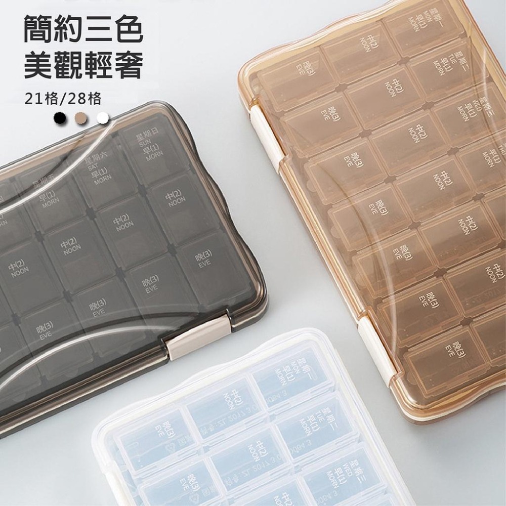 【台灣現貨】【賀野市集】7日藥盒 密封藥盒 防潮藥盒 隨身藥盒 旅行藥盒 藥物分裝盒 3格/4格 可選 分隔藥盒 分格-細節圖2