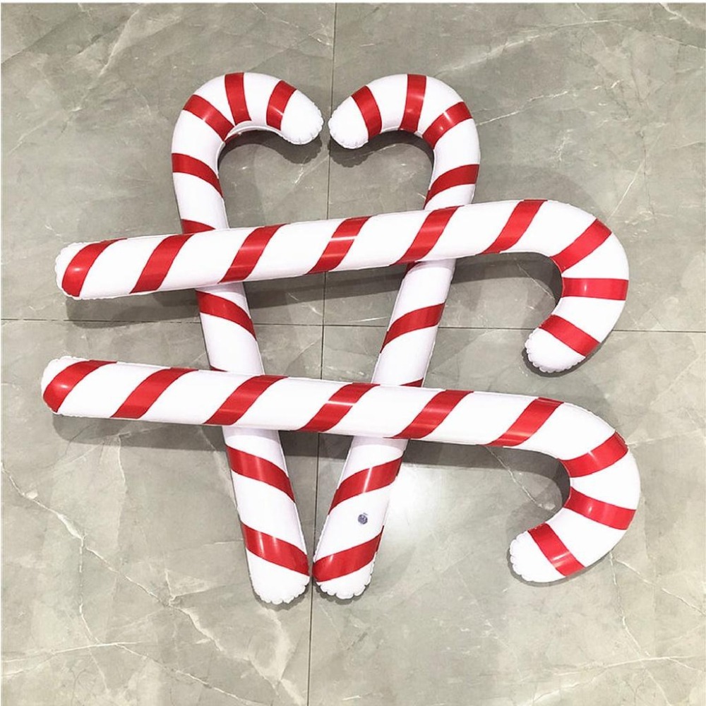 【台灣現貨】【賀野市集】聖誕裝飾用拐杖 充氣版 90cm 超大拐杖 PVC 拐杖糖果造型 道具 汽球 聖誕派對 裝飾-細節圖7