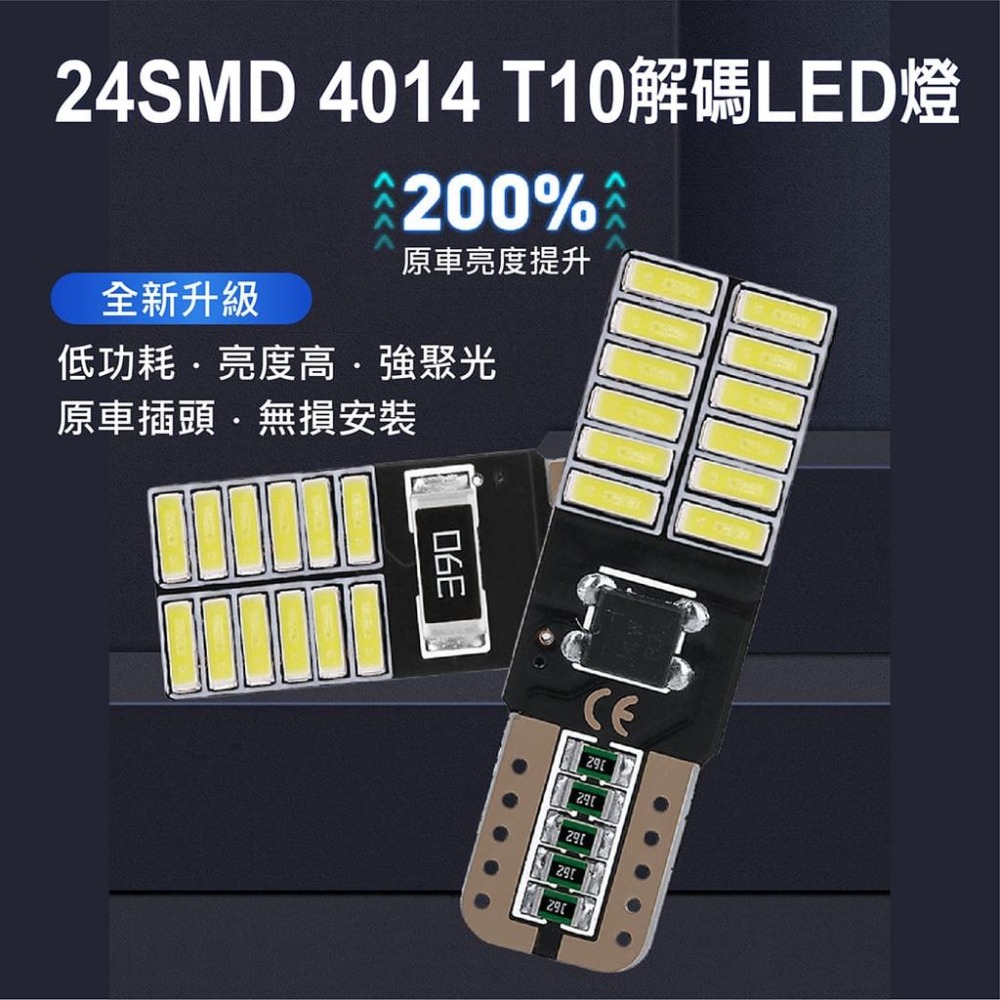 【台灣現貨】【賀野市集】24SMD 24燈 LED 爆亮解碼 室內燈 閱讀燈 方向燈 牌照燈 小燈 T10/T15 可用-細節圖2