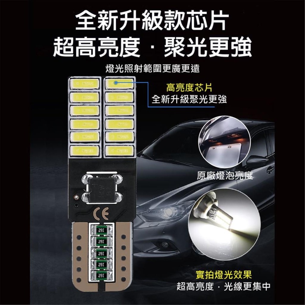 【台灣現貨】【賀野市集】24SMD 24燈 LED 爆亮解碼 室內燈 閱讀燈 方向燈 牌照燈 小燈 T10/T15 可用-細節圖3