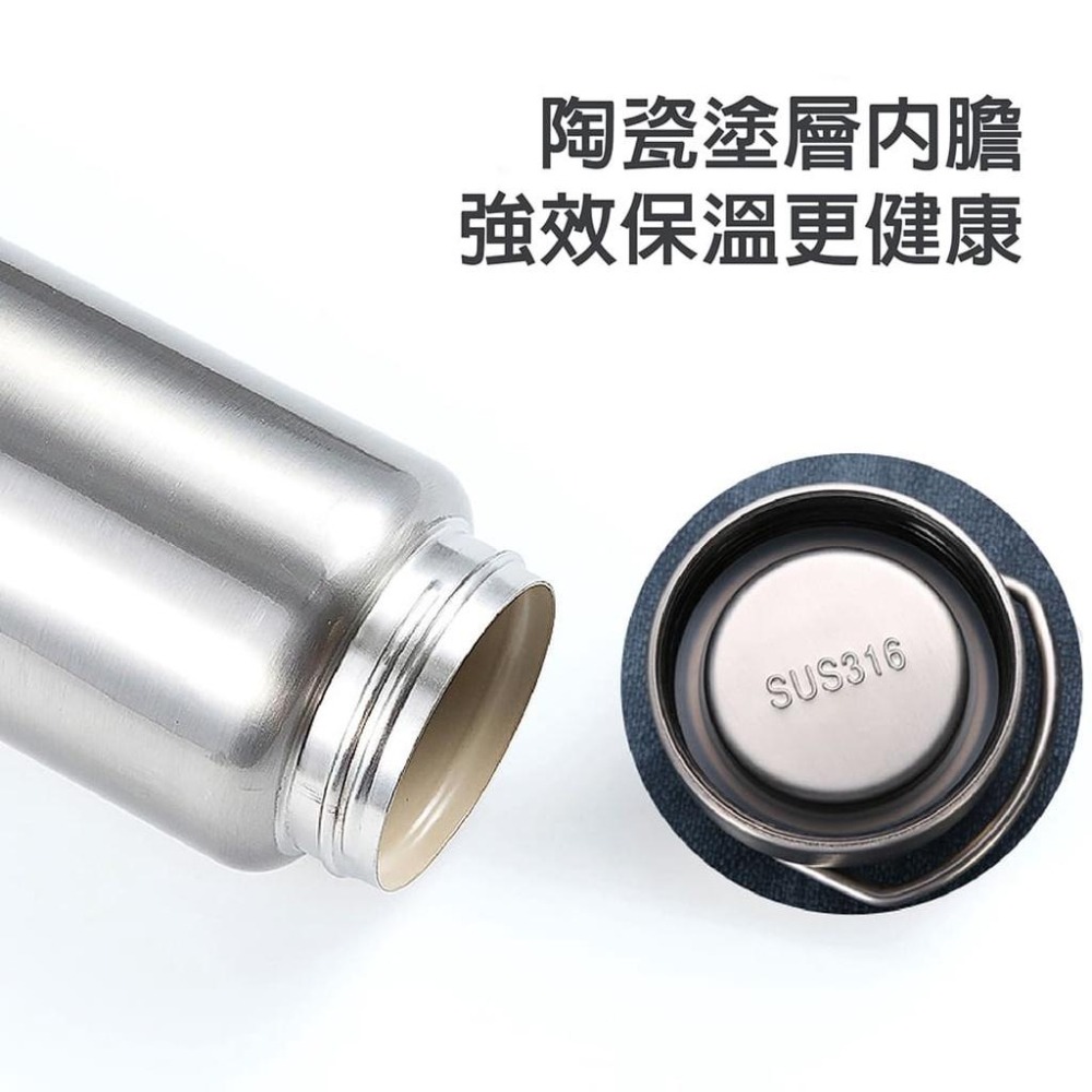 【台灣現貨】【賀野市集】316不鏽鋼 陶瓷內膽 保冰瓶 保溫保冰 金屬提把 酷冰杯 鋼杯 真空保溫瓶 外出旅遊 單車運動-細節圖7