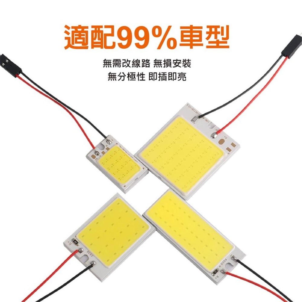 【台灣現貨】【賀野市集】COB 大面積LED 超薄LED 極致爆亮 白光 室內燈 行李箱燈 車門燈 三接頭可選 容易安裝-細節圖3