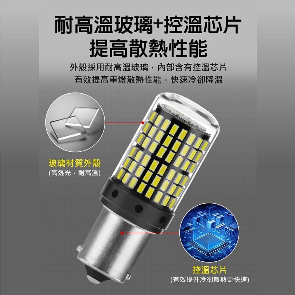 【台灣現貨】【賀野市集】144SMD 144燈 LED 爆亮解碼 方向燈 倒車燈 霧燈 1156 1157 T20 車燈-細節圖3