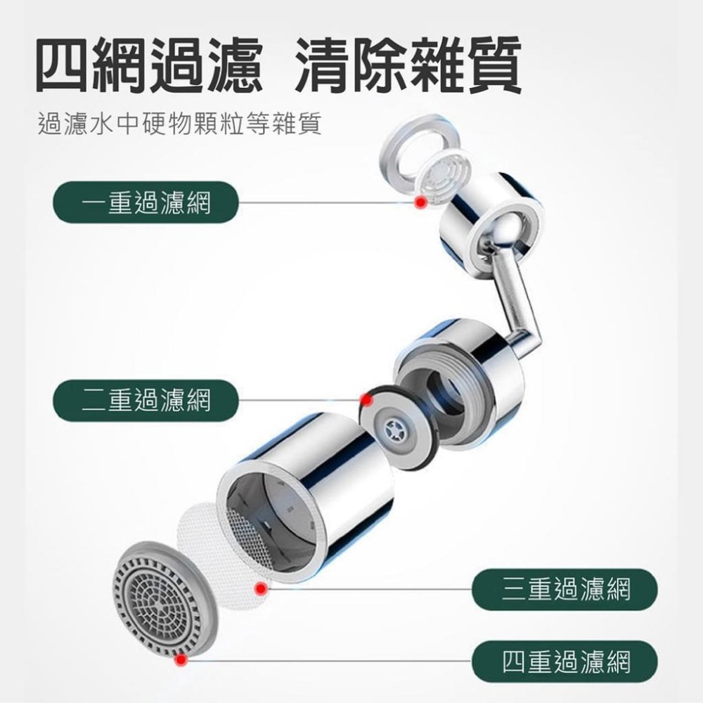 【台灣現貨】【賀野市集】720°萬向水龍頭延伸器 萬向旋轉 無死角 洗漱水龍頭 水龍頭 起泡器  萬向水龍頭-細節圖6
