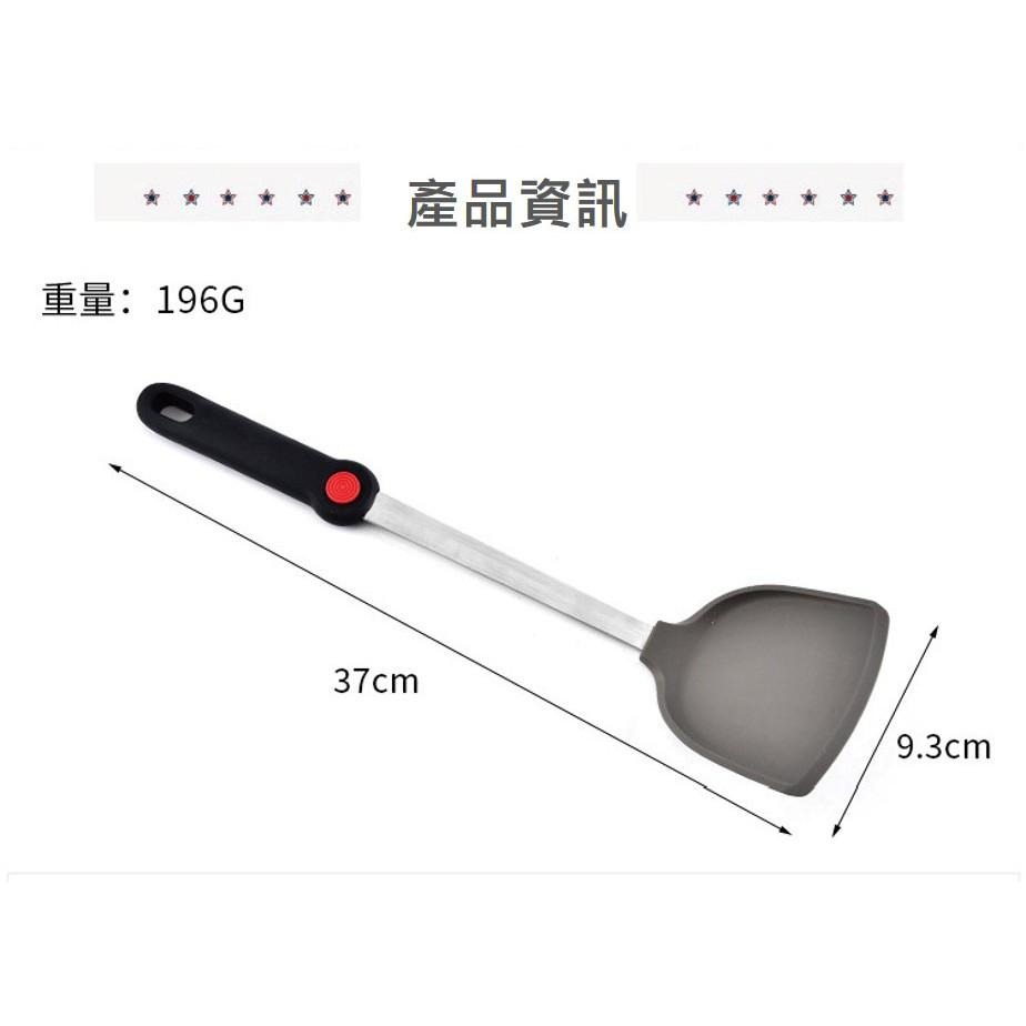 【台灣現貨】【賀野市集】不鏽鋼紅點矽膠鍋鏟 耐高溫 不沾鍋專用 美觀大方 好握 容易清洗 煎鏟 平鏟-細節圖4