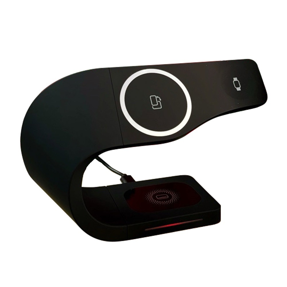 【賀野市集】 手機充電座 三合一 U型無線充電盤 手錶 耳機 iPhone watch MagSafe 無線充電 安卓-規格圖10