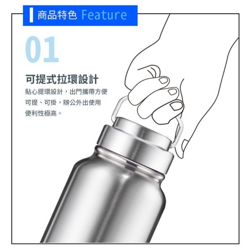 【賀野市集】不鏽鋼保溫瓶 316不鏽鋼 陶瓷內層 提把 保溫保冷 理想牌 PLUS PERFECT 晶鑽316陶瓷保溫瓶-細節圖4