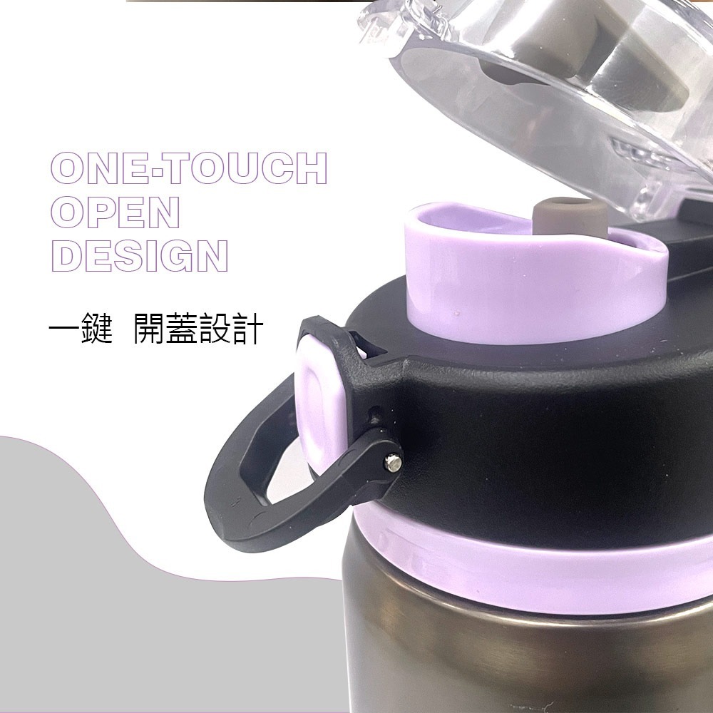 【賀野市集】不鏽鋼水瓶 316不鏽鋼 陶瓷內層 彈蓋 吸管 運動水壺 PLUS PERFECT 晶鑽316陶瓷運動彈跳杯-細節圖5