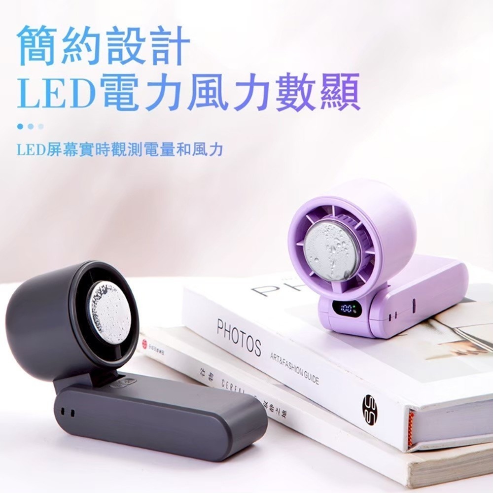 【賀野市集】 冰敷風扇 ONAIR 摺疊風扇 液晶顯示 USB充電 手持掛脖兩用 半導體製冷 強勁風力 CYKE-650-細節圖3