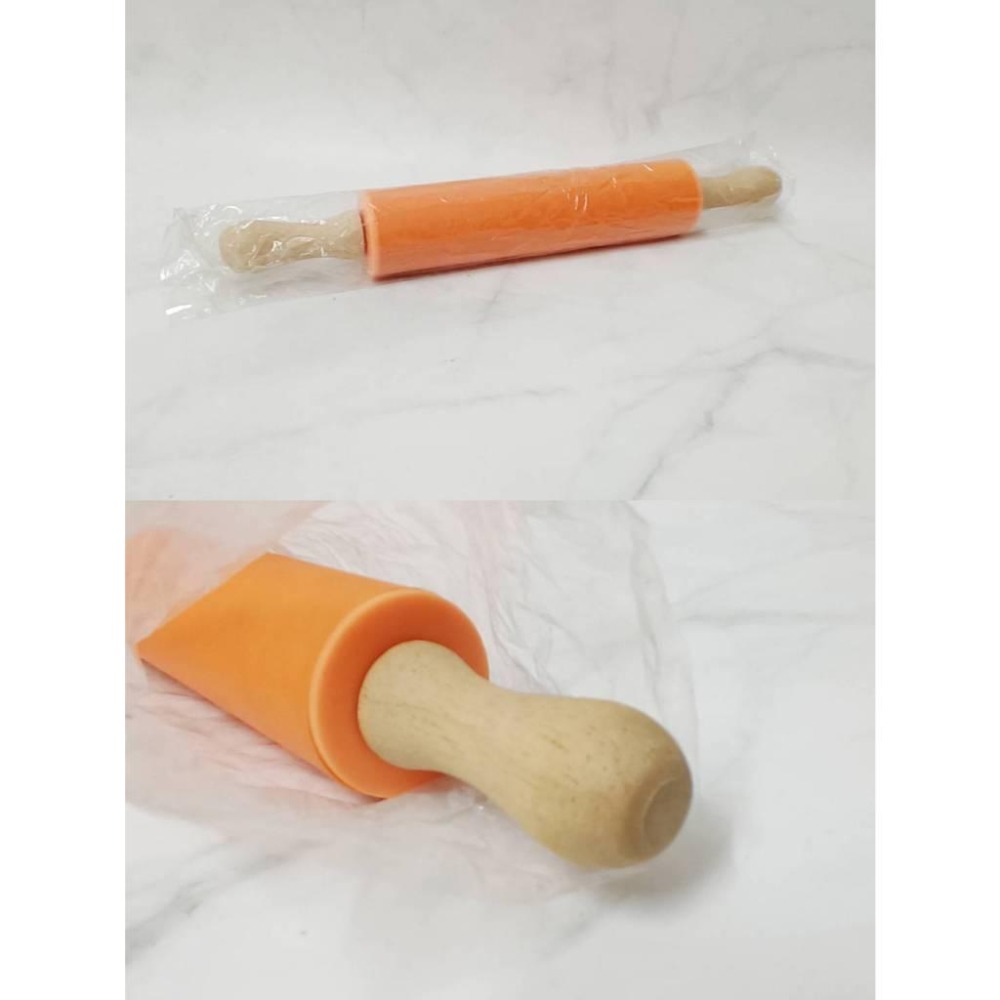 實木滾軸矽膠桿麵棍 全新 30cm-細節圖2