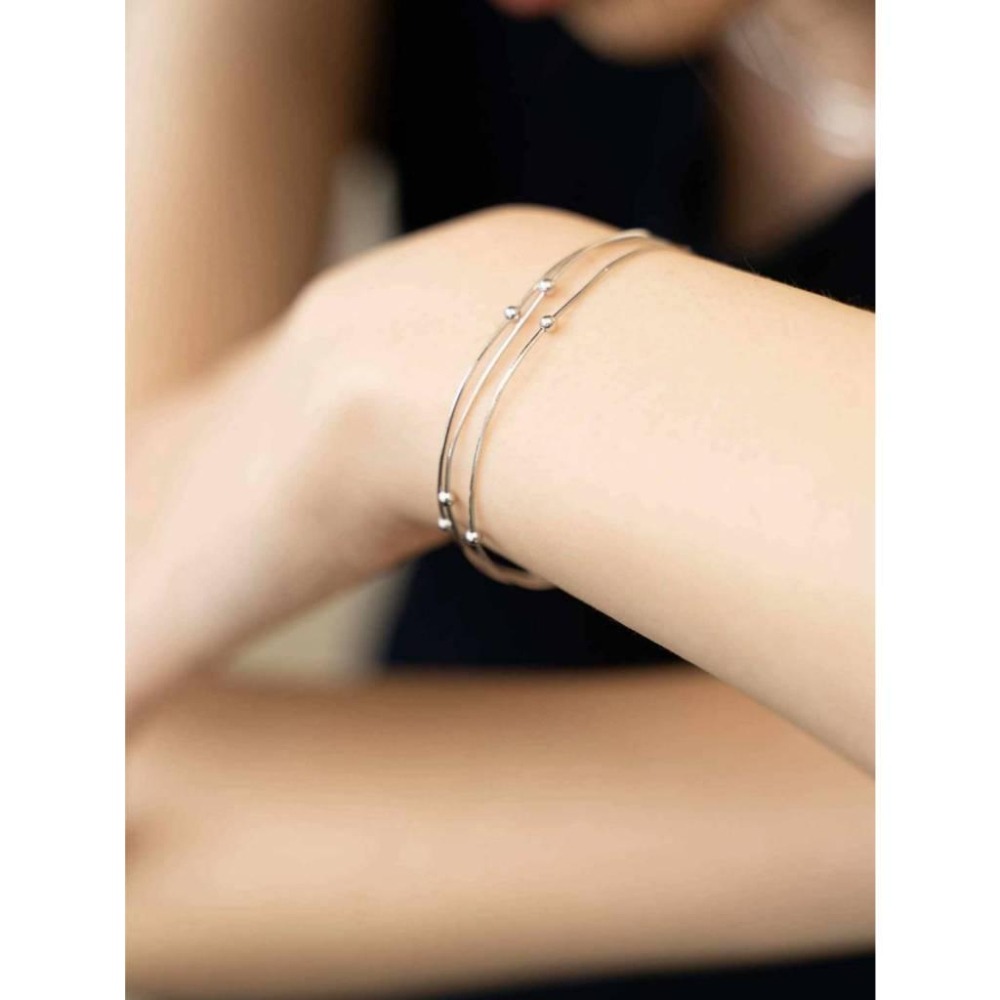 日本法式三層純銀手鍊 全新 S925銀 約16cm+延長鏈4cm-細節圖5