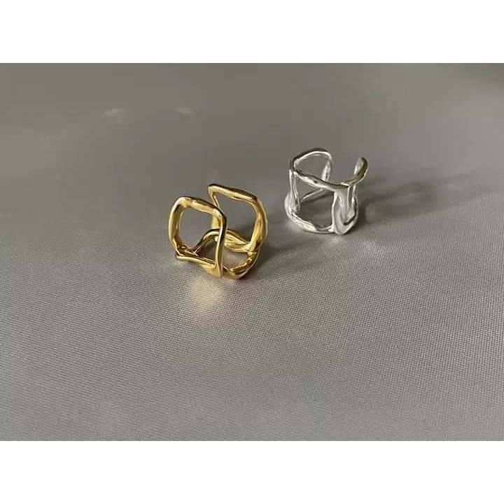 日本Kastane鏤空線條造型純銀耳夾全新 S925銀-細節圖4