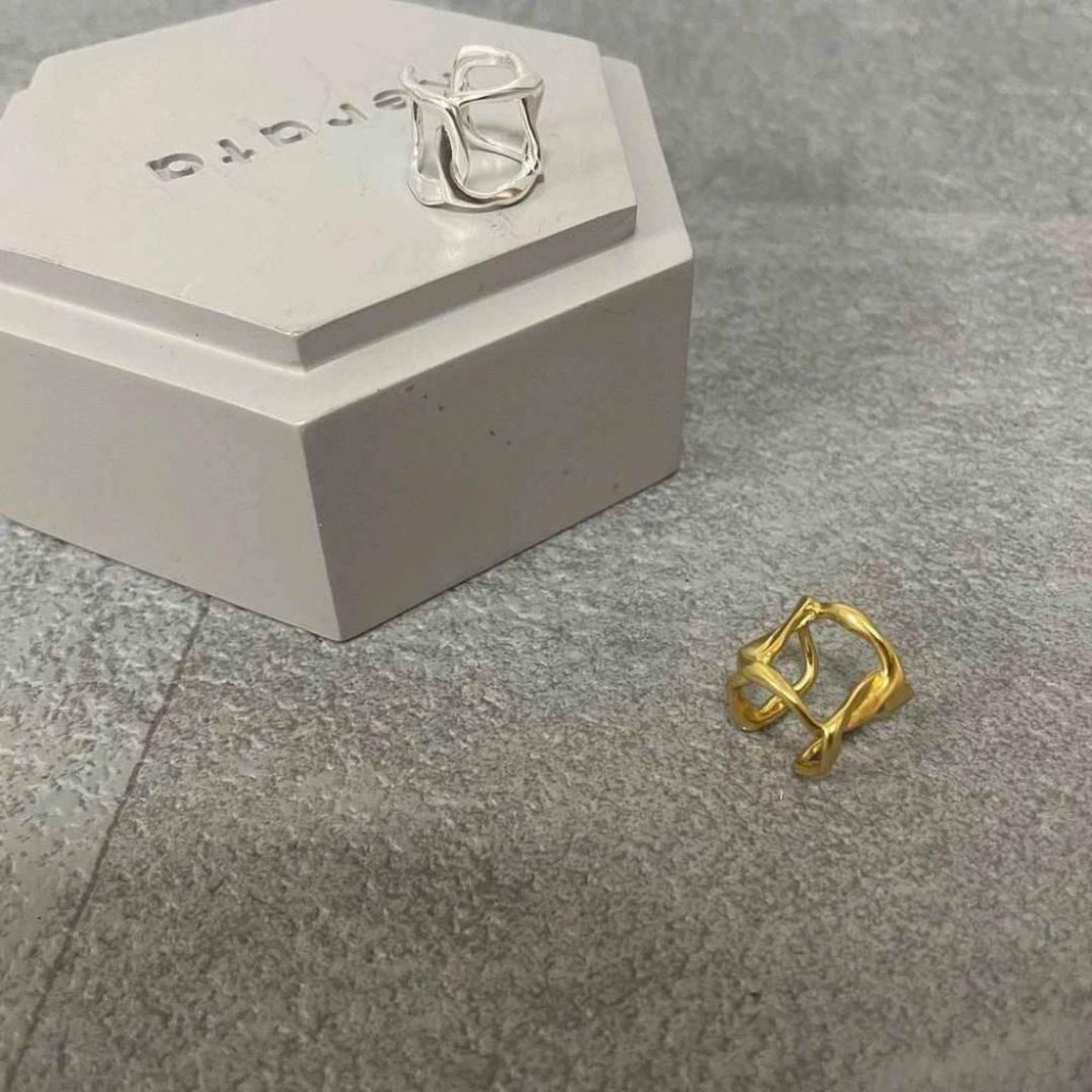 日本Kastane鏤空線條造型純銀耳夾全新 S925銀-細節圖6