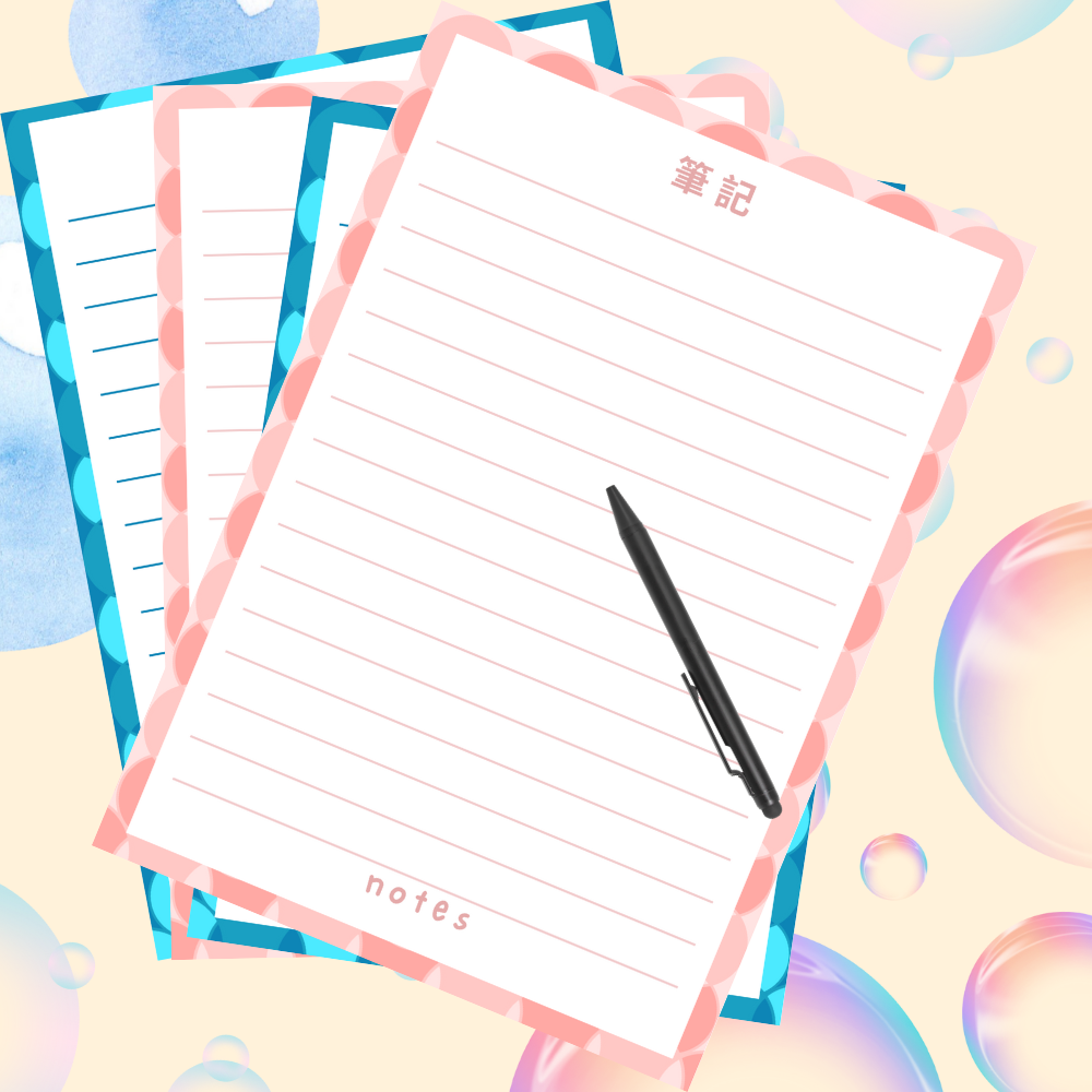 【若普普】粉紅/藍色泡泡筆記便條紙｜30張撕取式設計｜A5 創意文青便條紙-細節圖2