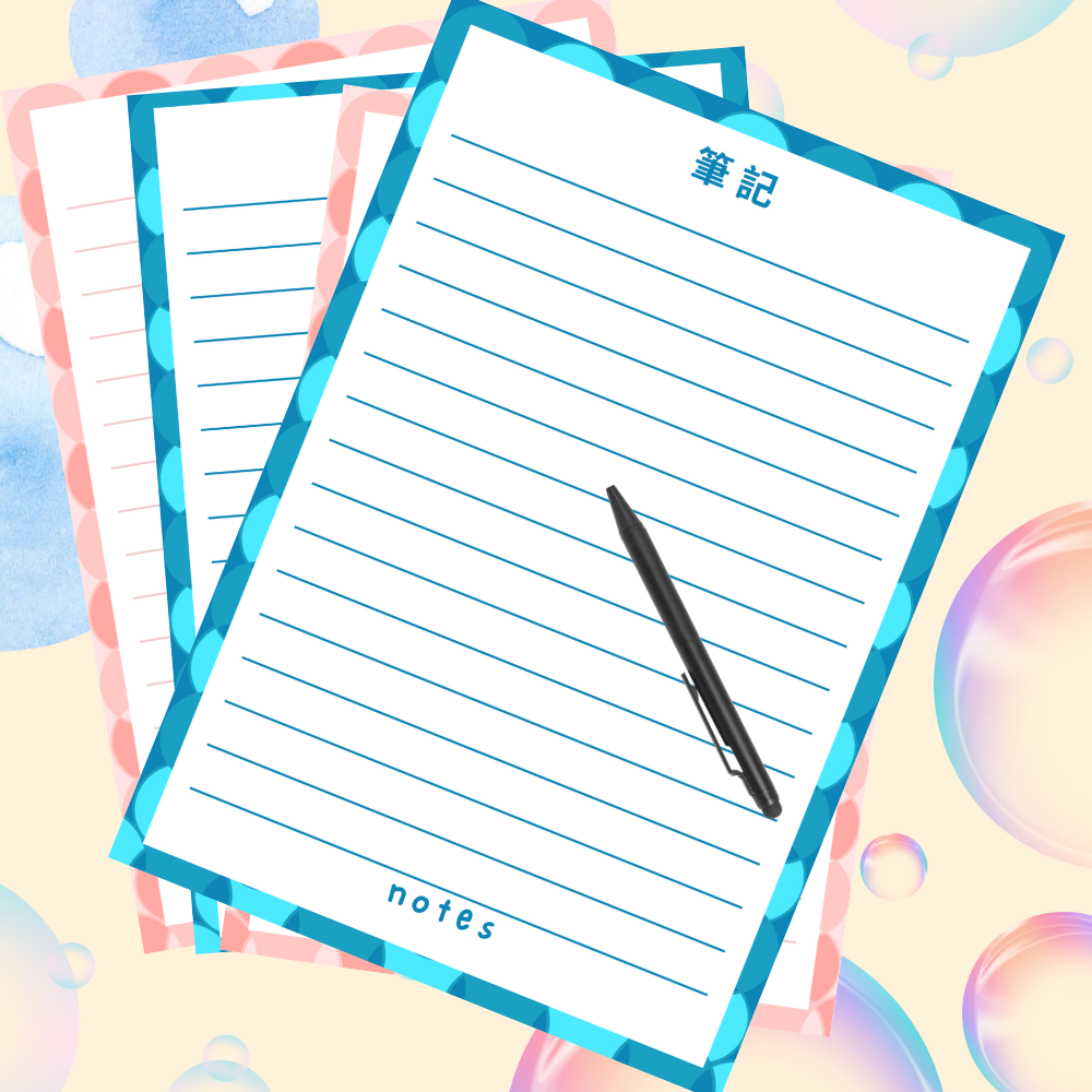 【若普普】粉紅/藍色泡泡筆記便條紙｜30張撕取式設計｜A5 創意文青便條紙-細節圖4