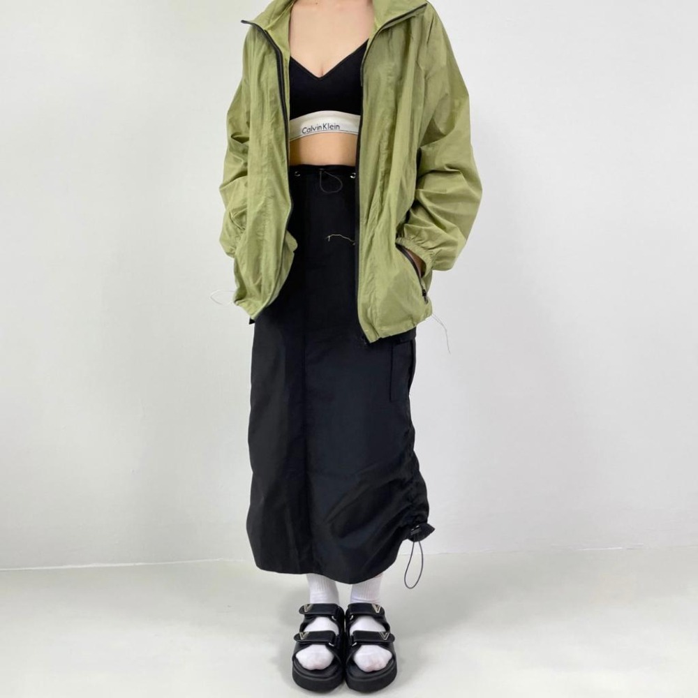 工裝長裙 開衩長裙 美式工裝裙 復古 長裙 工裝風 抽繩長裙 魚尾裙 開衩 工裝長裙 機能風長裙 工裝風 a字長裙 顯瘦-細節圖5