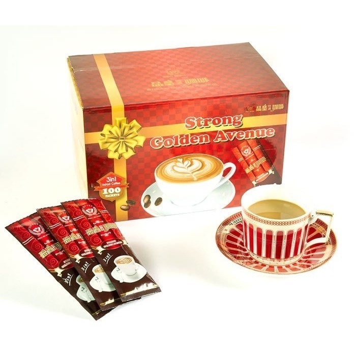 金色大道（特濃）咖啡3合1（紅色）:100入1盒