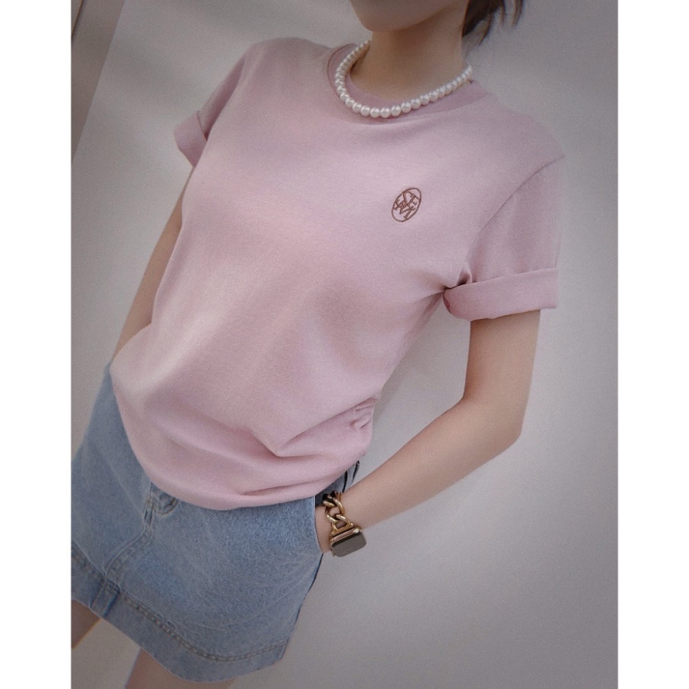 獨家Logo刺繡膠原蛋白棉感Tee-規格圖9
