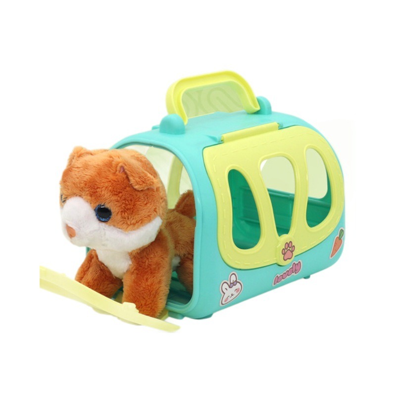 毛絨貓寵物籠 626-1 毛絨卡通貓咪狗狗兔子寵物籠子迷你可愛兒童過家家玩具 (鑫)黑冷媽-細節圖2