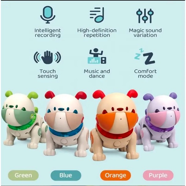 紅外線觸摸淘氣嘟嘟狗 四色隨機出貨 AI狗狗 BG1539 兒童AI智慧語音狗觸摸感應錄音複讀遙控機器狗早教益智 黑冷媽-細節圖8