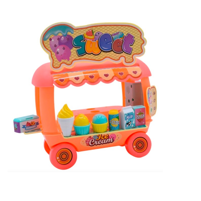歡樂雪糕車 88001 33pcs 小小甜點車 需組裝 DIY組裝 冰淇淋攤車 家家酒遊戲 女孩過家家玩具 黑冷媽-細節圖5