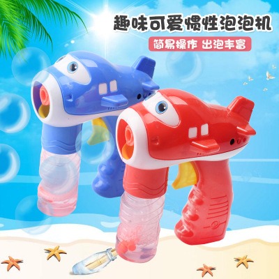飛機造型慣性泡泡機 藍紅二色 手壓式泡泡槍 慣性飛機泡泡槍 飛機泡泡機 慣性泡泡機 泡泡槍 免電池 黑冷媽-細節圖2