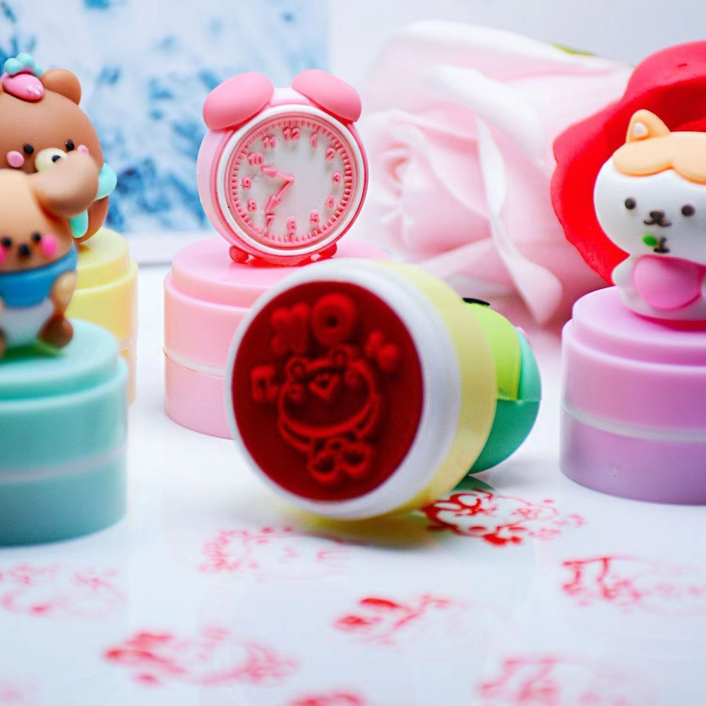 動物家族印章 三入一組 兒童獎勵印章可愛卡通公仔印章幼稚園鼓勵表揚印章教師獎勵小印章 黑冷媽-細節圖2