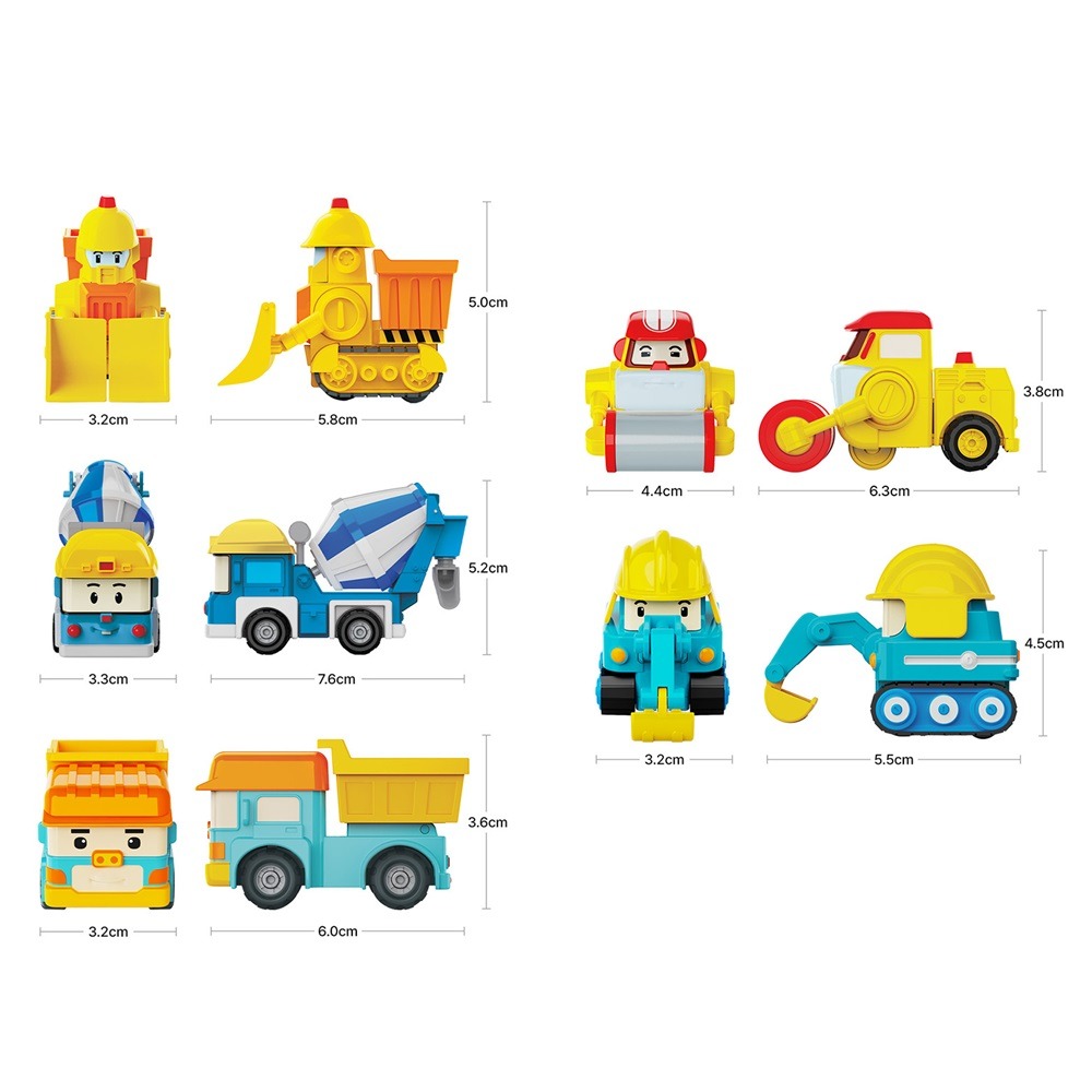 ROI迷你模型車 建築小隊5入組 RBB33761 2吋迷你小車 波力 poli 兒童玩具(伯寶行)黑冷媽-細節圖5