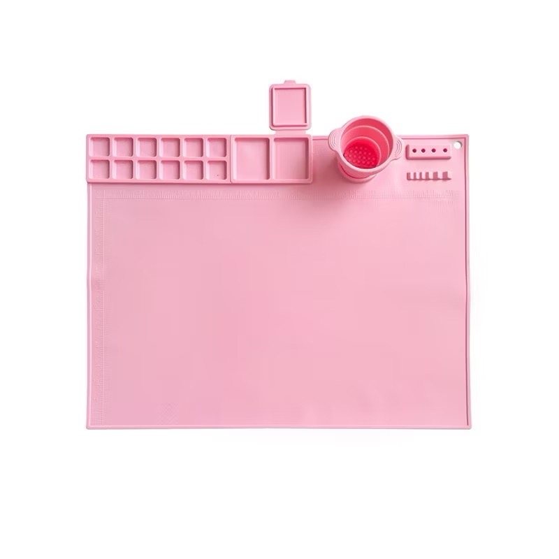 矽膠繪畫墊繪畫塗鴉墊 畫畫墊 油畫初學者調色盤 美術涮筆 顏料 水粉繪畫 水彩國畫 專用矽膠墊板 工作墊 可擦可水洗-規格圖3