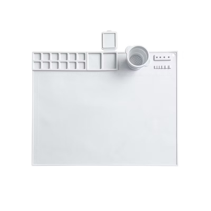 矽膠繪畫墊繪畫塗鴉墊 畫畫墊 油畫初學者調色盤 美術涮筆 顏料 水粉繪畫 水彩國畫 專用矽膠墊板 工作墊 可擦可水洗-規格圖3