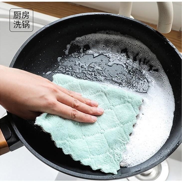 【珊瑚絨抹布25x25cm】 強力吸水 不掉毛 雙面抹布 無水痕抹布 百潔布 抹布 清潔布 洗碗 餐桌擦拭 洗碗布-細節圖4