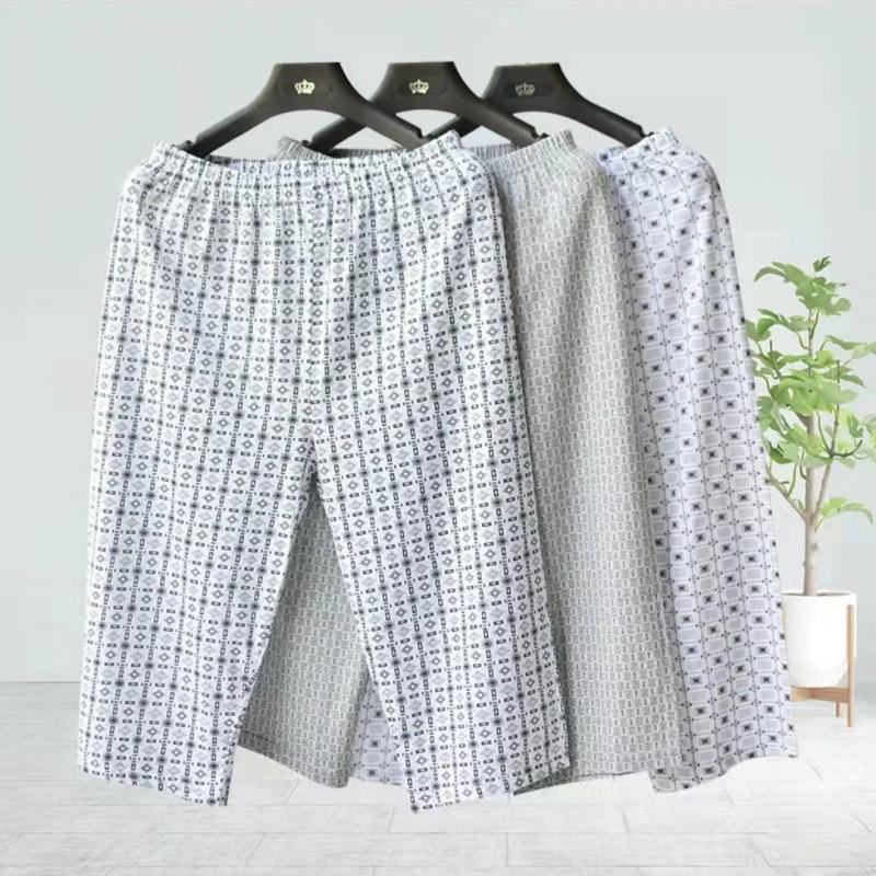 【八分睡褲】 薄睡褲 爸爸褲子 八分褲 阿公居家褲 老人睡褲 男睡褲 居家褲 傳統睡褲 休閒褲 男長褲 薄長褲 空調褲-細節圖3