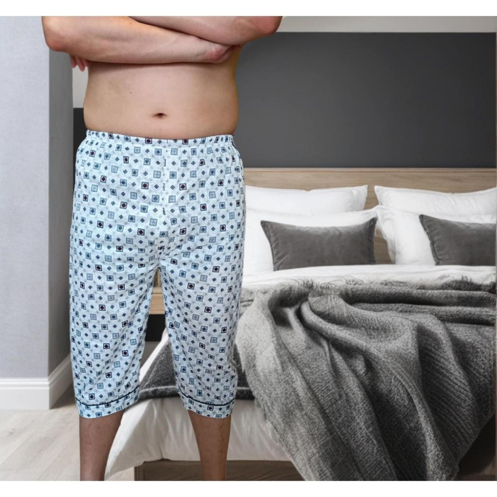 【八分睡褲】 薄睡褲 爸爸褲子 八分褲 阿公居家褲 老人睡褲 男睡褲 居家褲 傳統睡褲 休閒褲 男長褲 薄長褲 空調褲-細節圖2