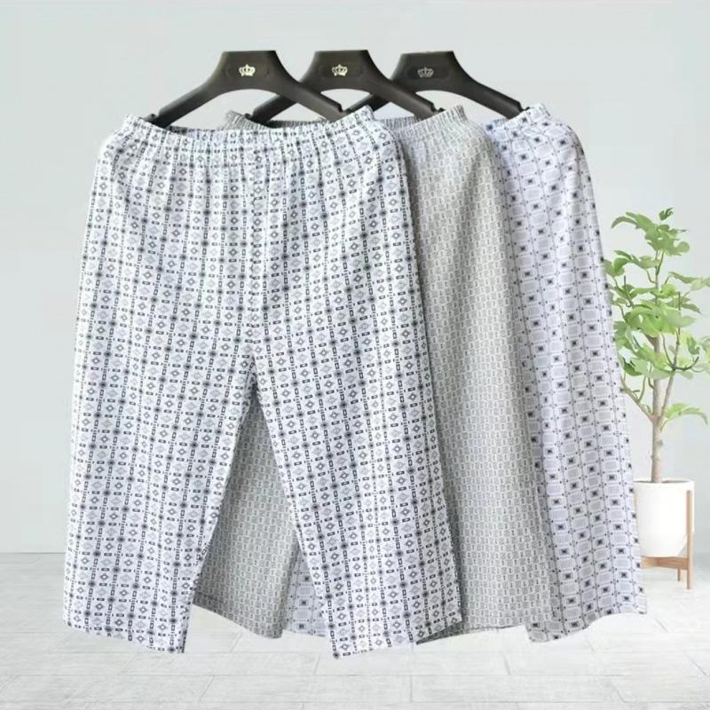 【八分睡褲】 薄睡褲 爸爸褲子 八分褲 阿公居家褲 老人睡褲 男睡褲 居家褲 傳統睡褲 休閒褲 男長褲 薄長褲 空調褲-細節圖3