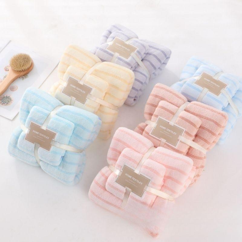 雲朵絨陽離子浴巾（買浴巾送毛巾）浴巾組 毛巾 禮物 珊瑚絨浴巾 吸水浴巾 大浴巾 大毛巾-細節圖3