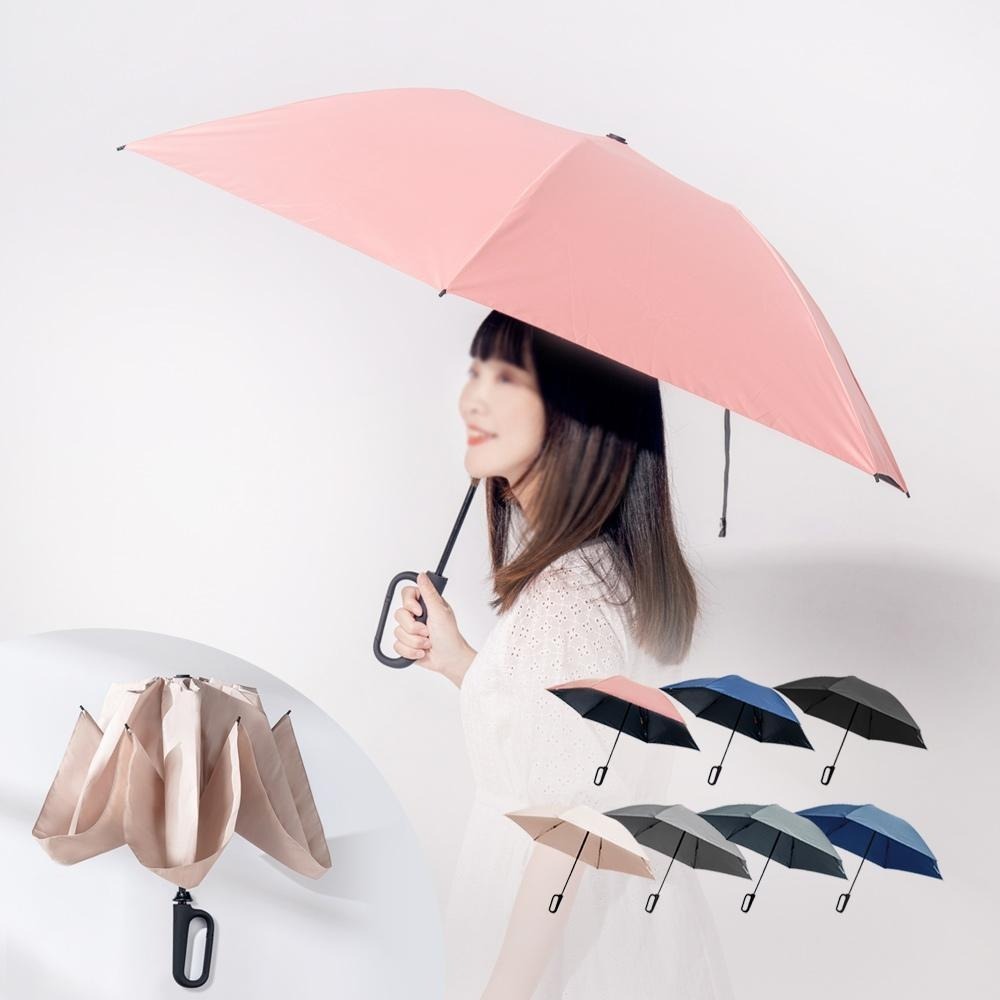 好傘王雨傘｜台灣限定 反向傘 輕量6骨專利環扣反向傘 包包環扣傘 環扣傘 反向自動傘 勾勾傘 折疊傘 自動折傘 雨傘-細節圖2