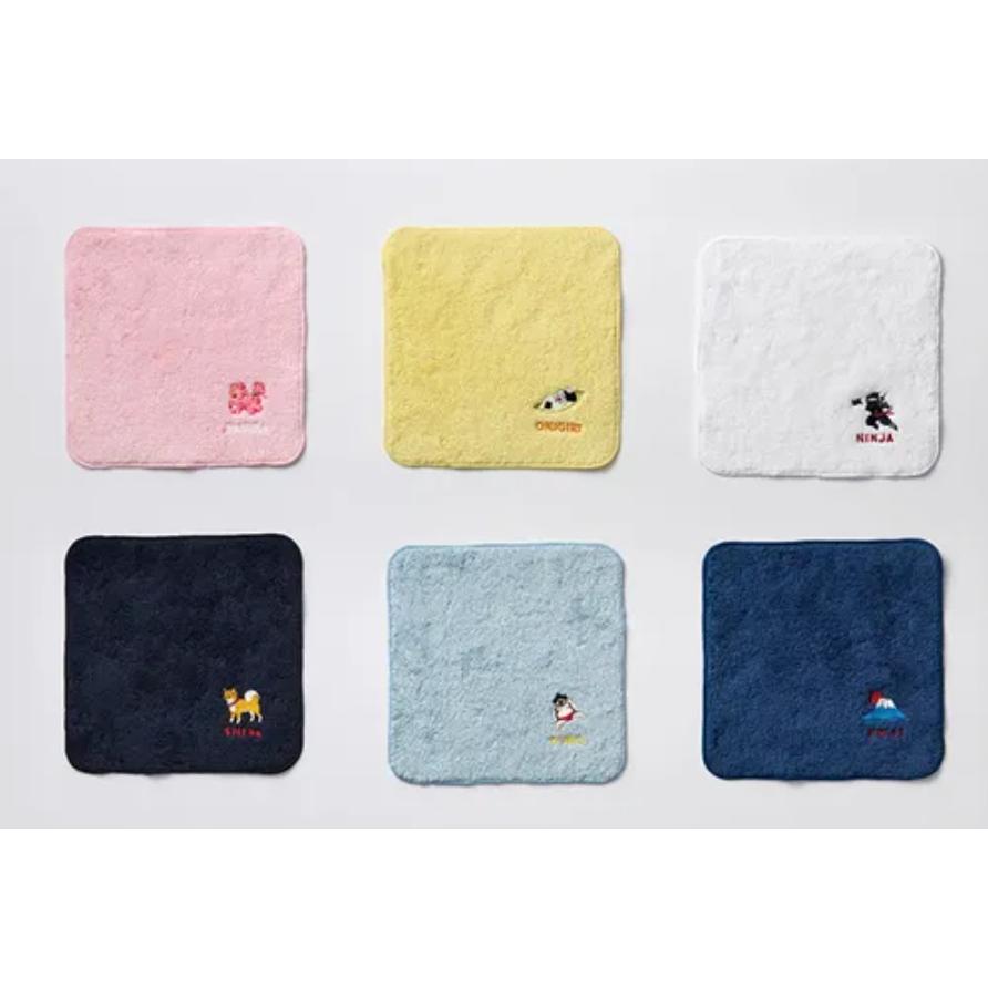 發票🌷日本 NaRe壓縮  刺繡小方巾 小毛巾 擦臉巾 毛巾 刺繡 熱銷 日系 居家 戶外 萬用毛巾-細節圖3