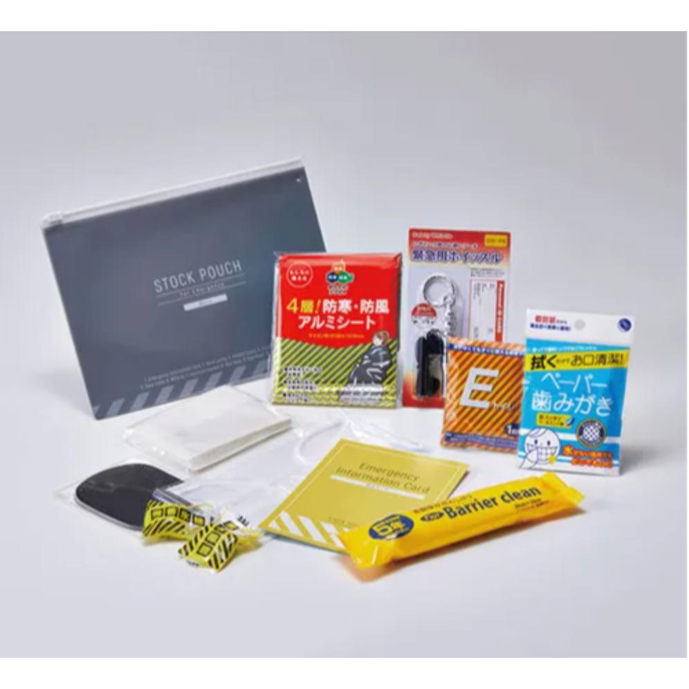 發票🌷日本 正品 防災包 小物包 防災袋 地震 災害防範 10件小物裝 潔牙步 便攜小刀 防風鋁箔-細節圖4