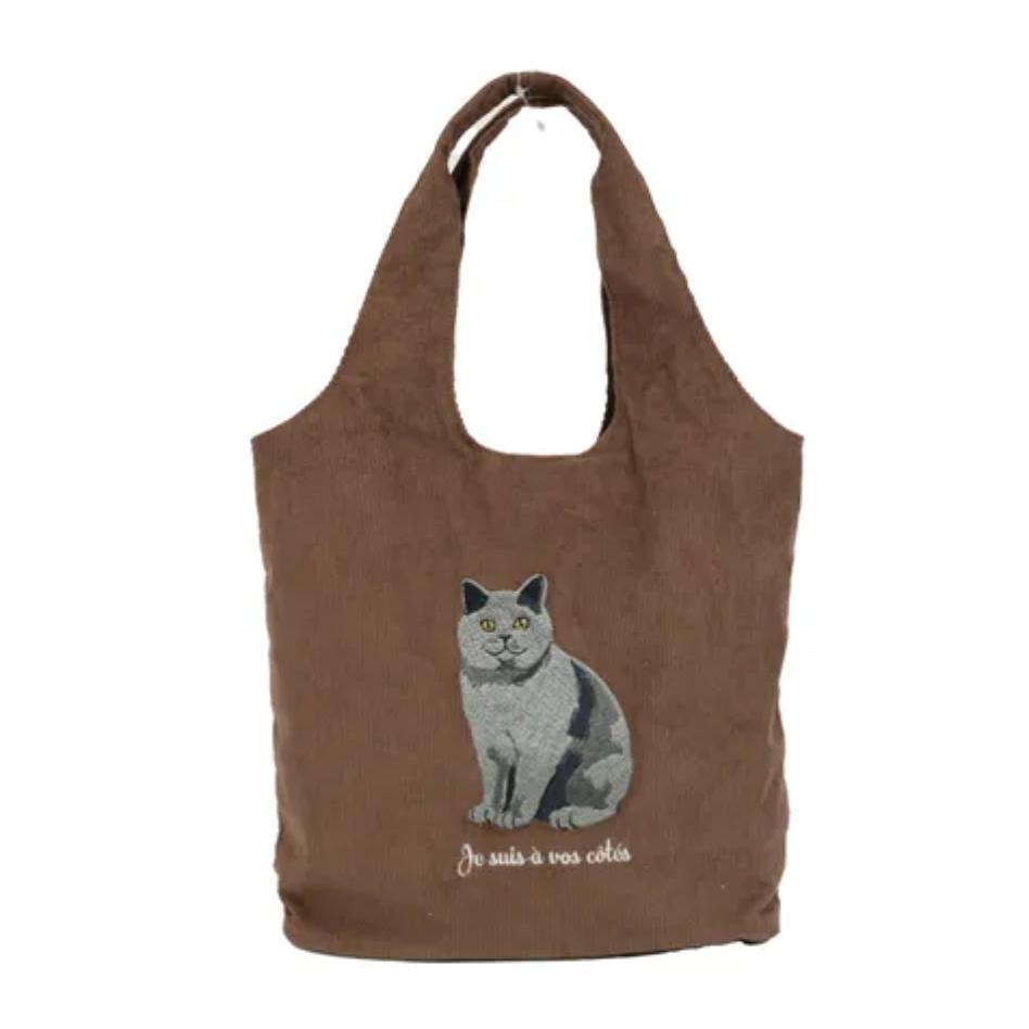 預購＆發票🌷日本 貓 狗 刺繡 手提包 肩揹包 鬥牛犬 布偶貓 收納包 寵物 雪納瑞 法鬥 送禮 包包 柴犬 黑貓-細節圖5