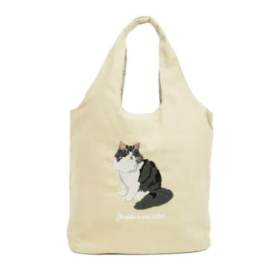 預購＆發票🌷日本 貓 狗 刺繡 手提包 肩揹包 鬥牛犬 布偶貓 收納包 寵物 雪納瑞 法鬥 送禮 包包 柴犬 黑貓-細節圖8